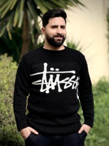 pull col rond jacquard