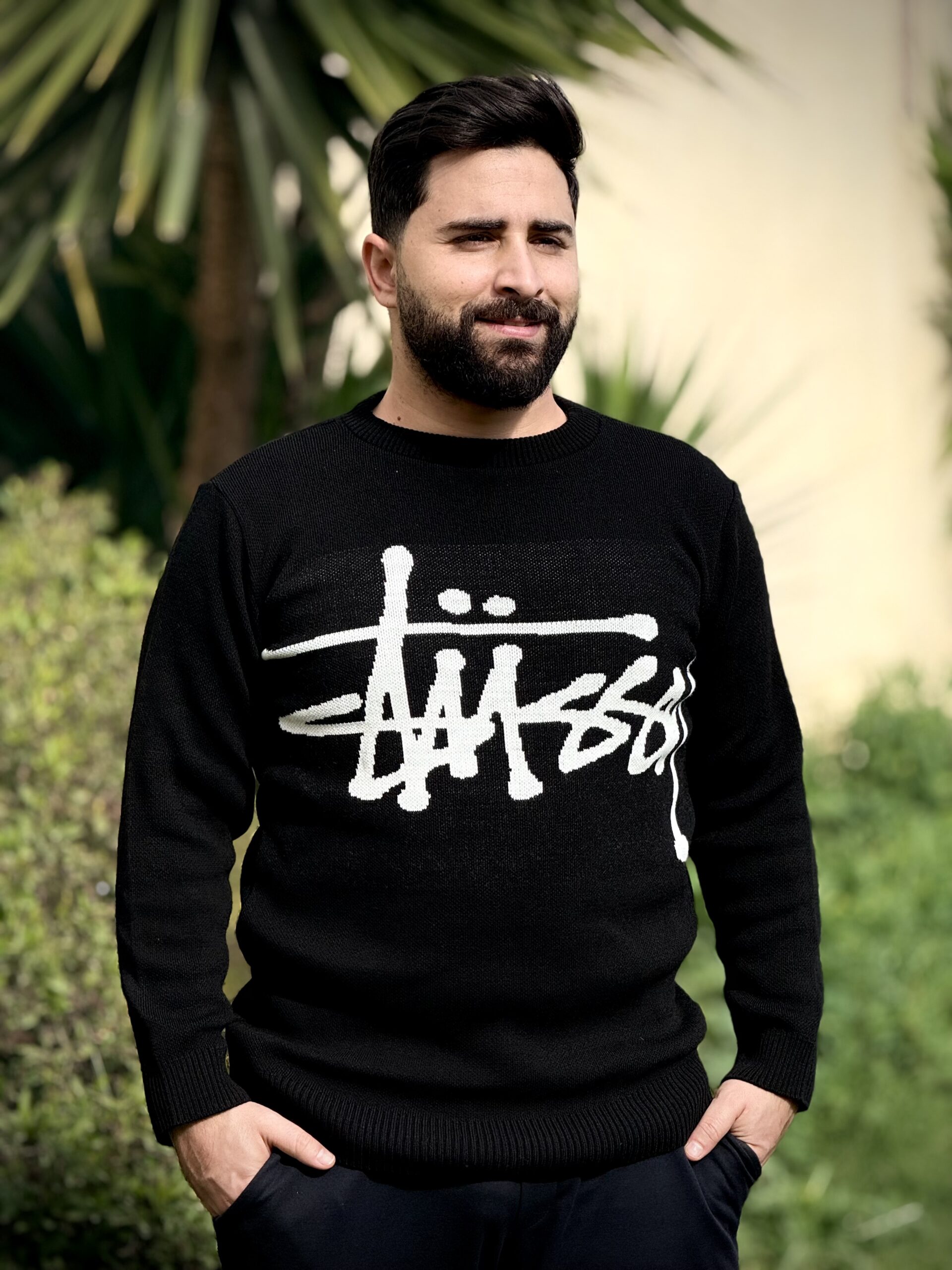 pull col rond jacquard
