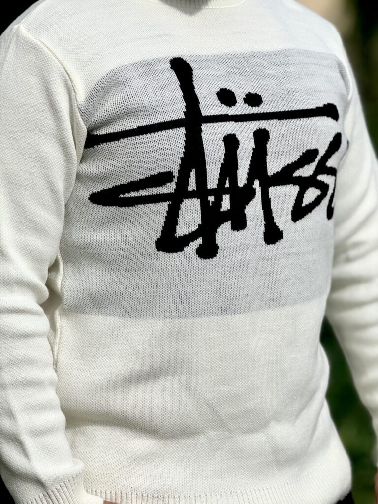 pull col rond jacquard